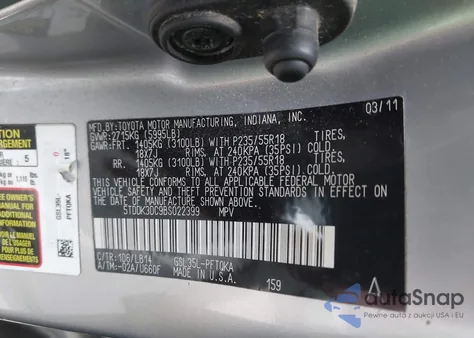 2011 Toyota Sienna Xle from USA, damaged, VIN 5TDDK3DC9BS022399